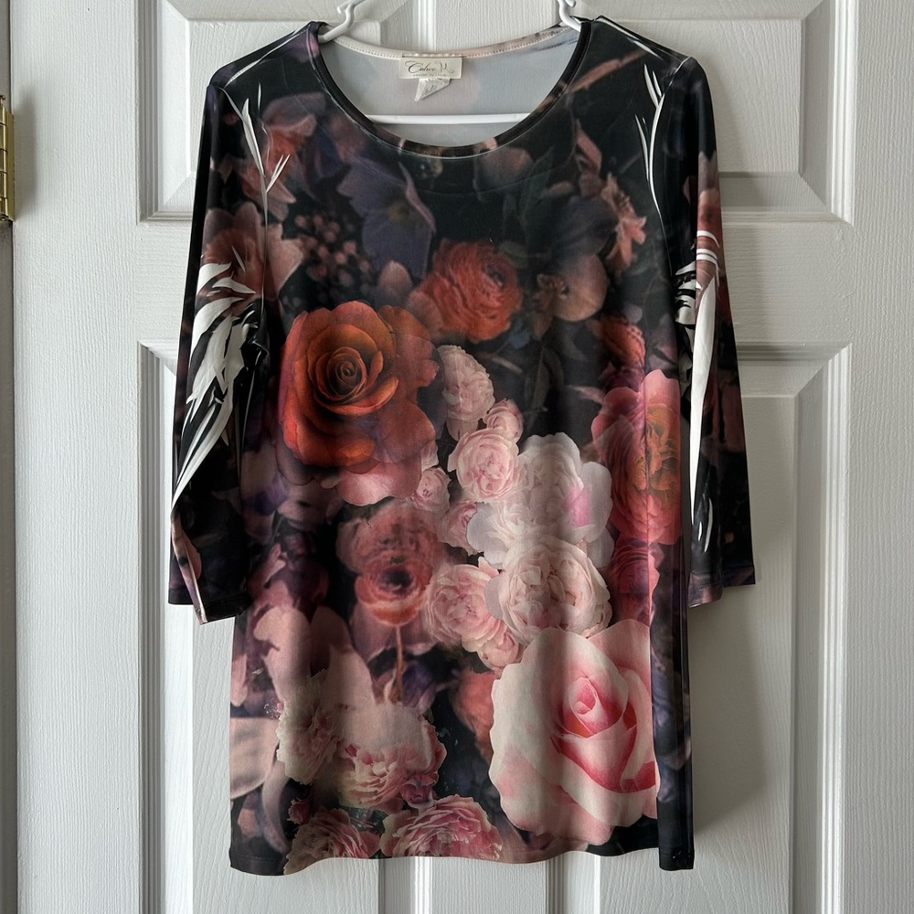Elegant Floral Long Sleeve Top